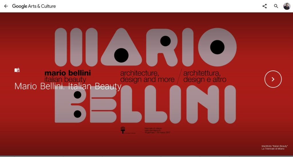 Tour virtuale Mario Bellini Mostra Italian Beauty